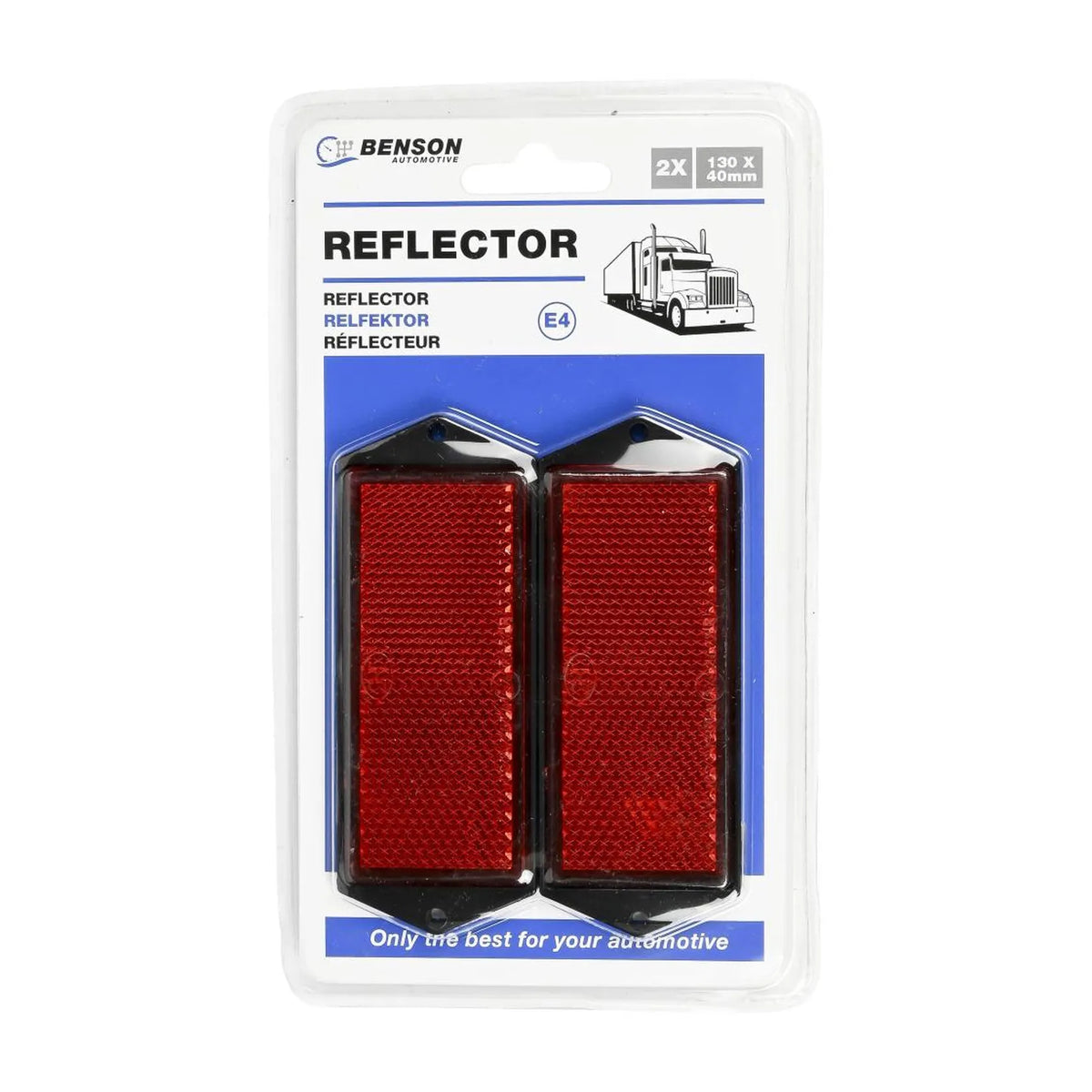 Benson Automotive Reflector rechthoek rood 100 x 45 mm 2 dlg E4
