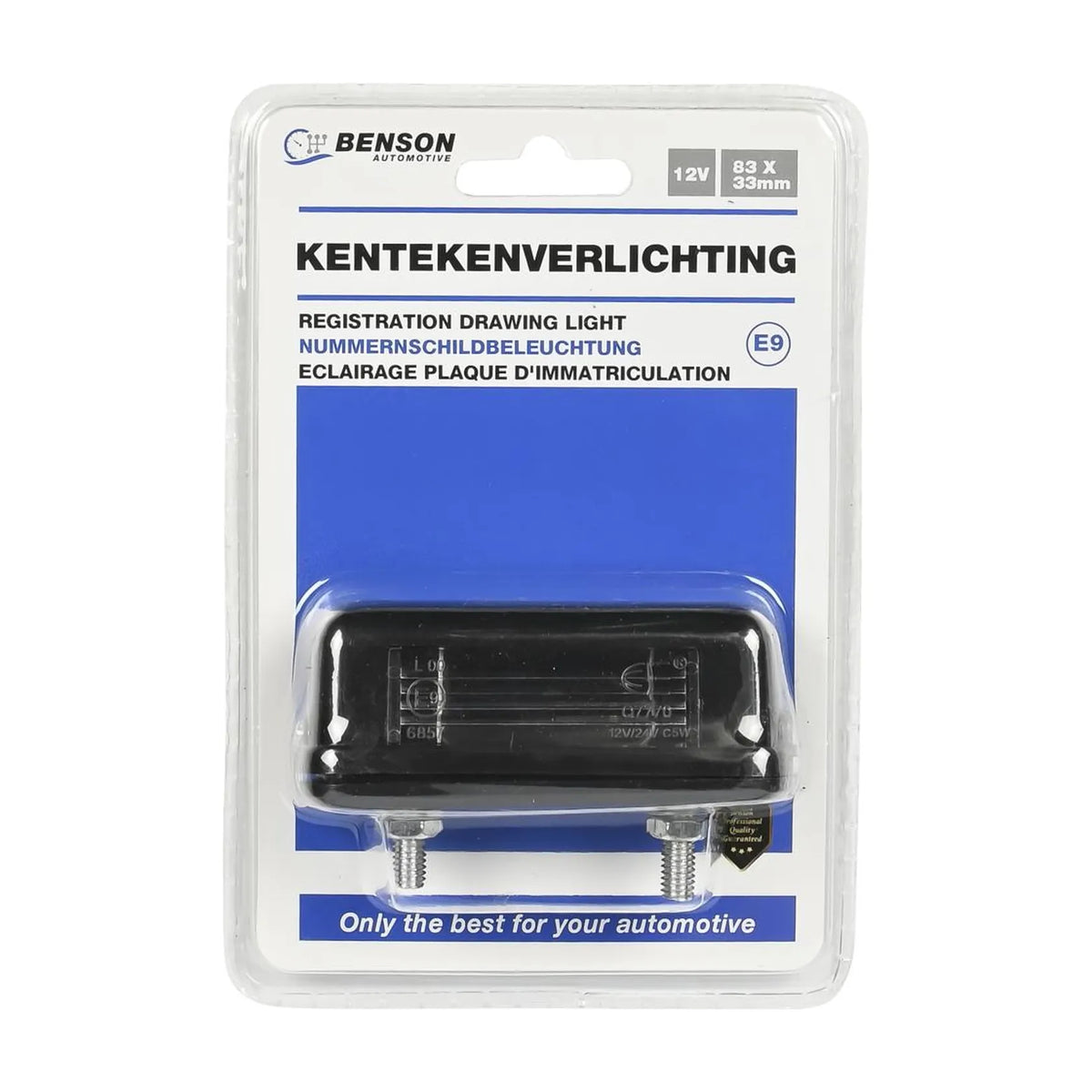 Benson Automotive Kentekenverlichting 83 x 33 mm