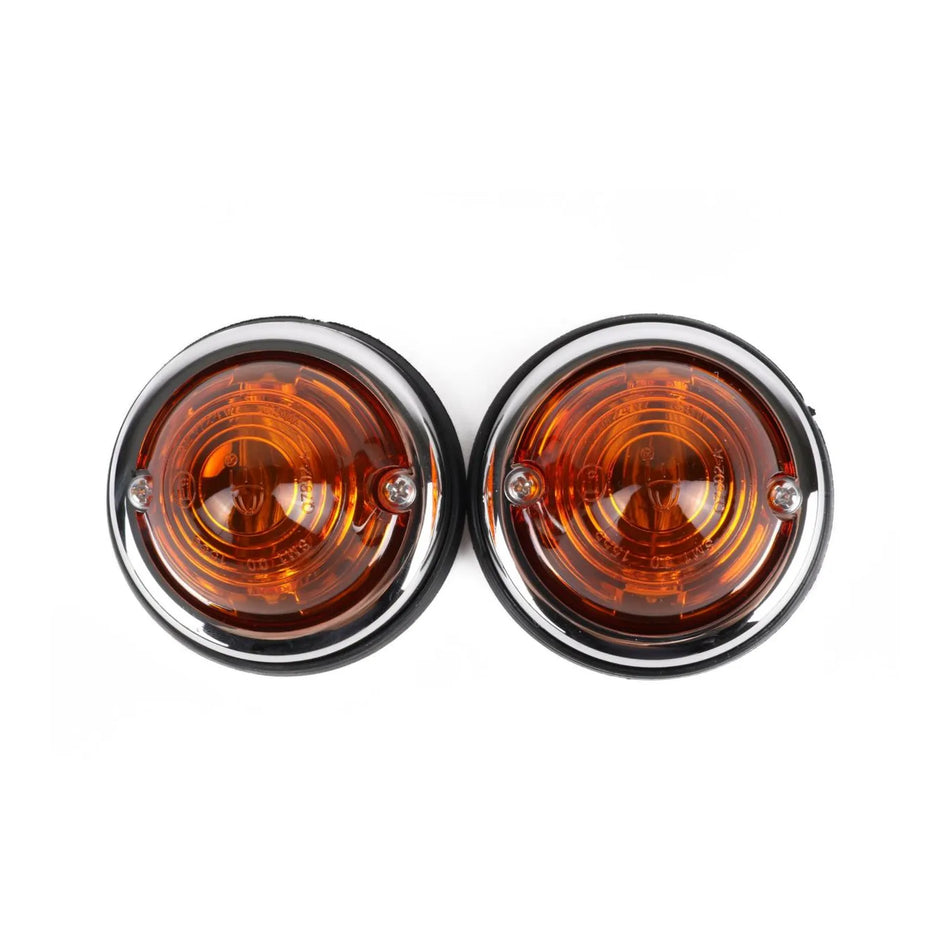 Benson Automotive Zijlamp chrome oranje 70 mm 2 dlg E9