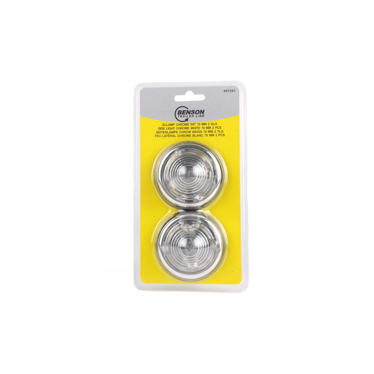 Benson Automotive Zijlamp chrome wit 70 mm 2 dlg E9