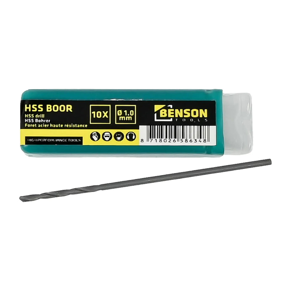 Benson Tools HSS boor 1.0 mm 10 dlg