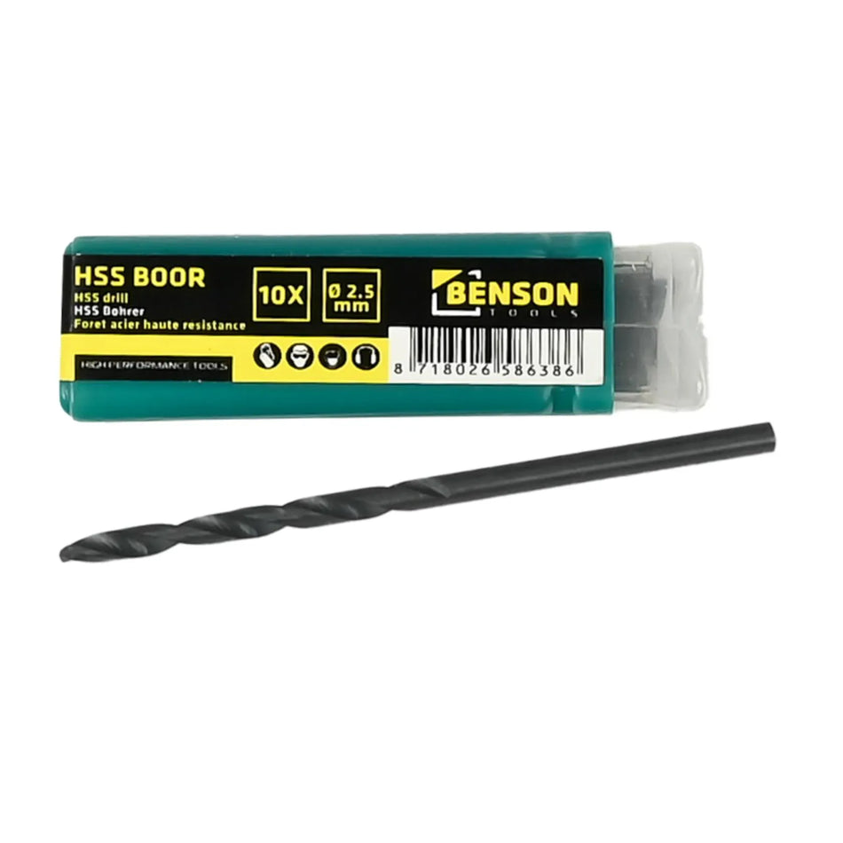 Benson Tools HSS boor 2.5 mm 10 dlg