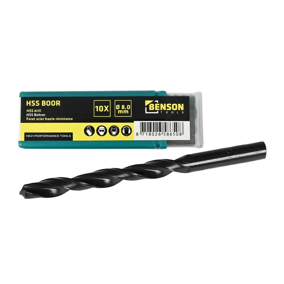 Benson Tools HSS boor 8.0 mm 10 dlg