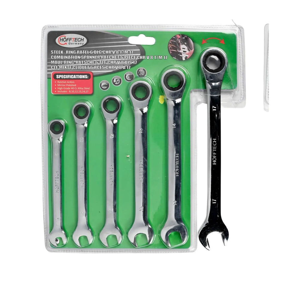 Benson Tools Steek- ring ratel 6 dlg Cr-V