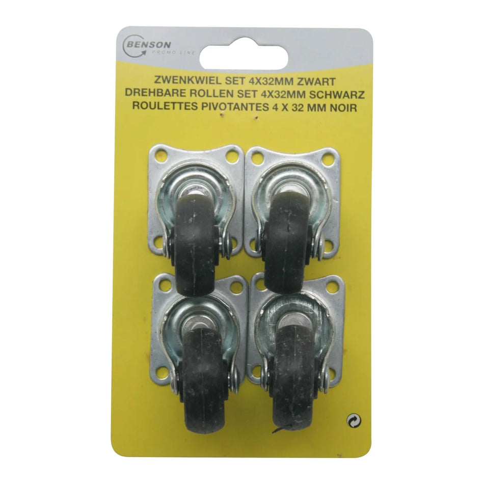 Benson Tools Zwenkwiel set 32 mm zwart 4 dlg