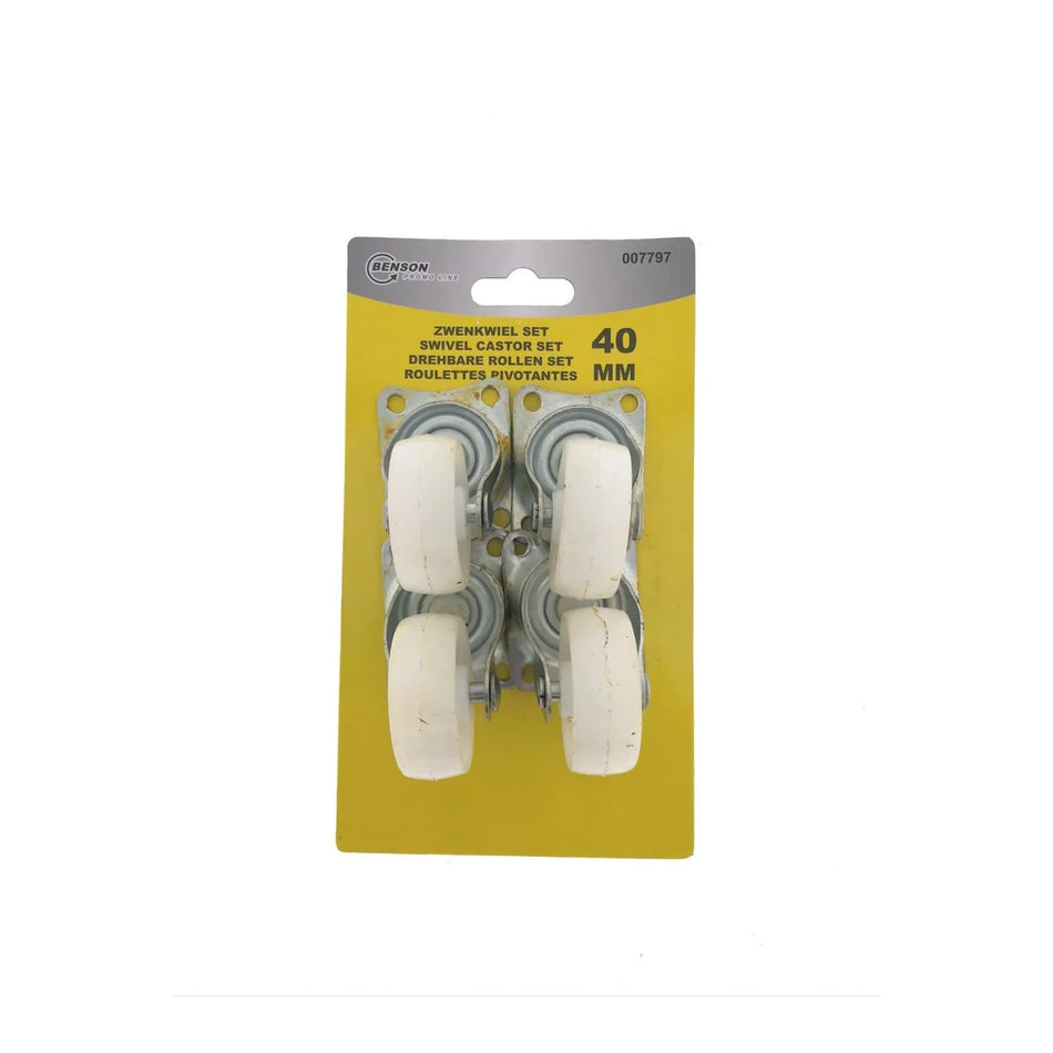 Benson Tools Zwenkwiel set 40 mm wit 4 dlg