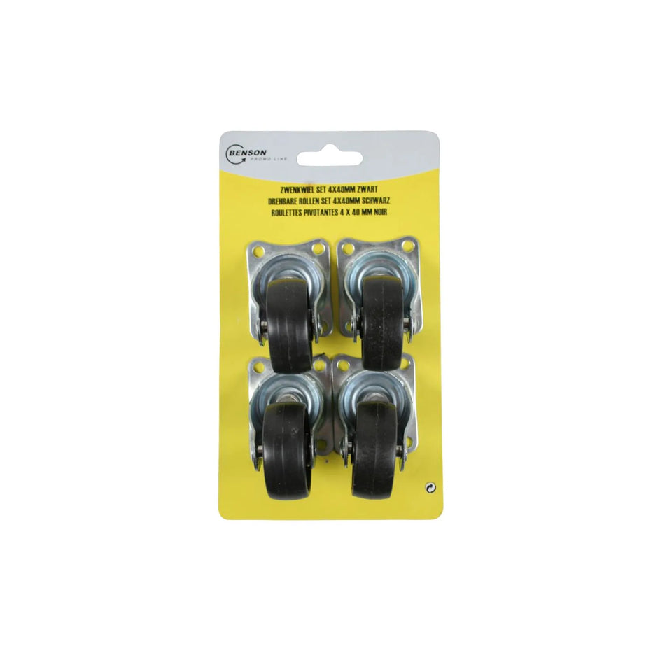Benson Tools Zwenkwiel set 40 mm zwart 4 dlg