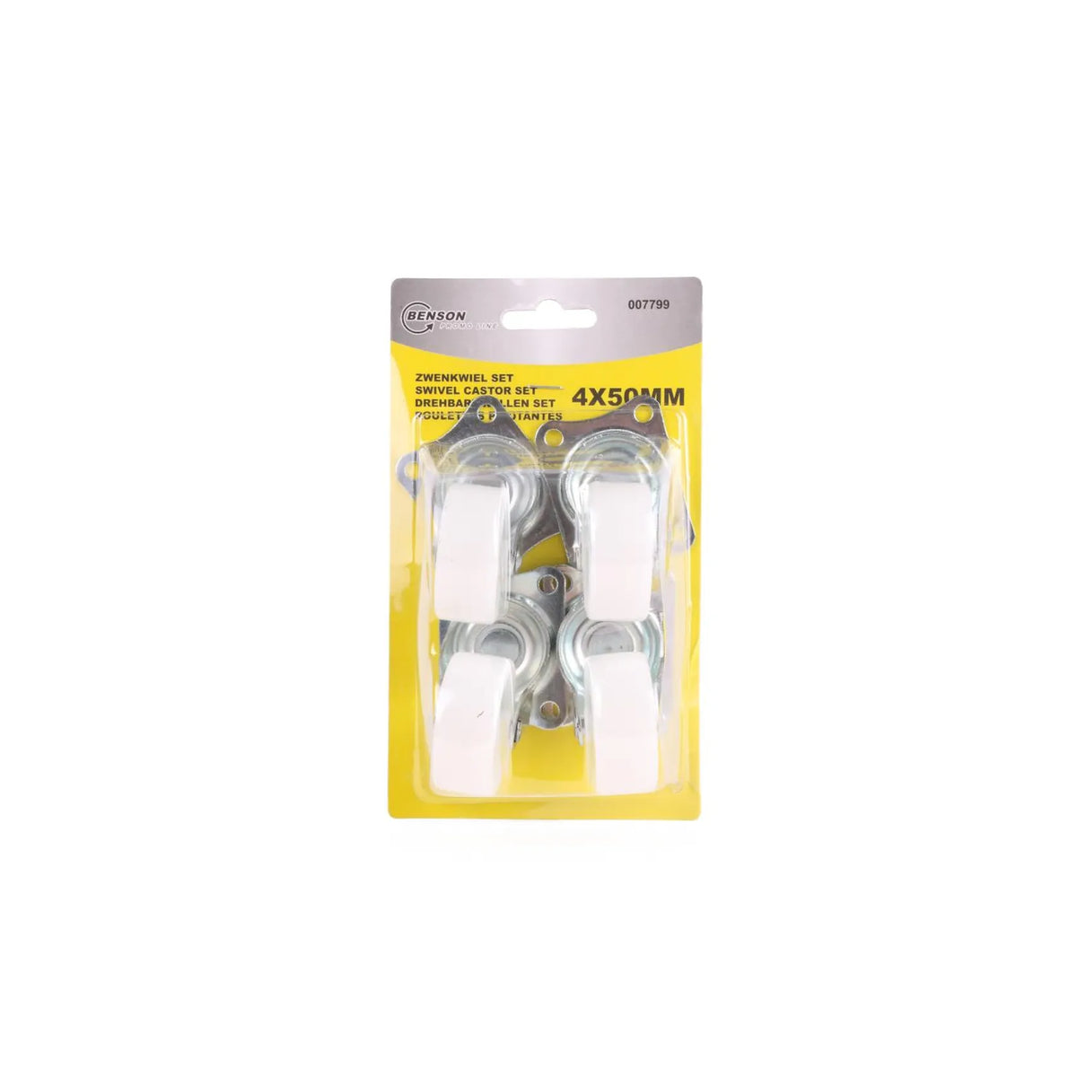 Benson Tools Zwenkwiel set 50 mm wit 4 dlg