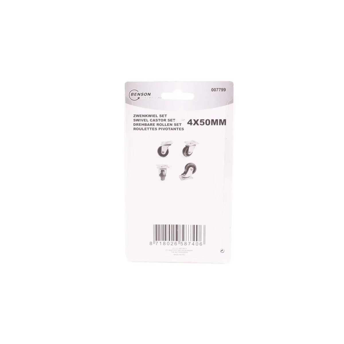 Benson Tools Zwenkwiel set 50 mm wit 4 dlg