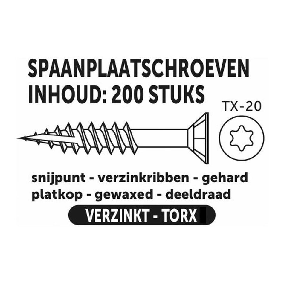 Benson Tools Spaanplaatschroef torx TX-20 4.0 x 50 mm