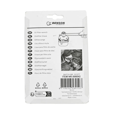 Benson Automotive Oliefilter klauw 63-102 mm