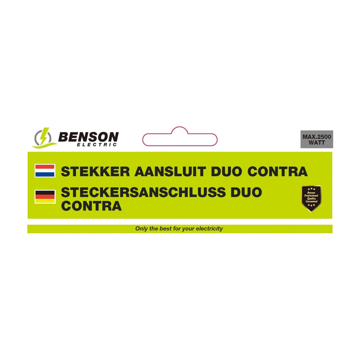 Benson Electric Stekker aansluit duo contra