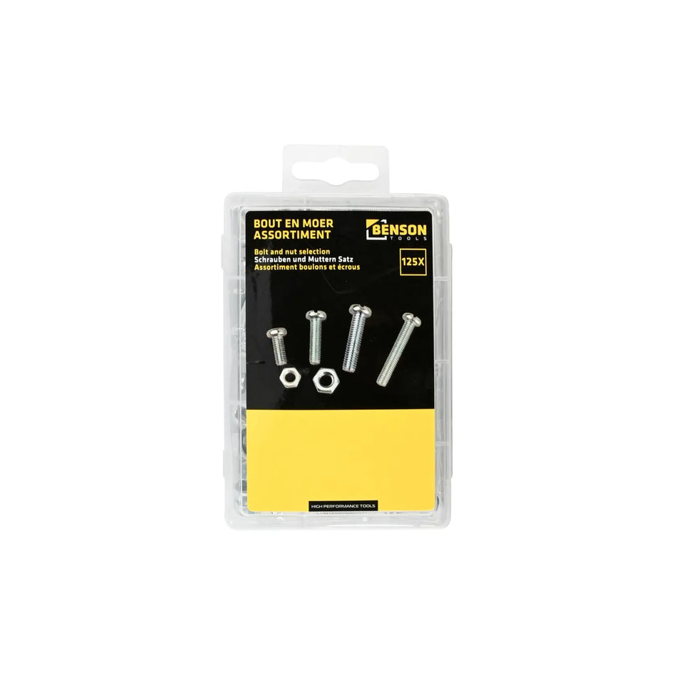 Benson Tools Bout en moer assorti 125 dlg