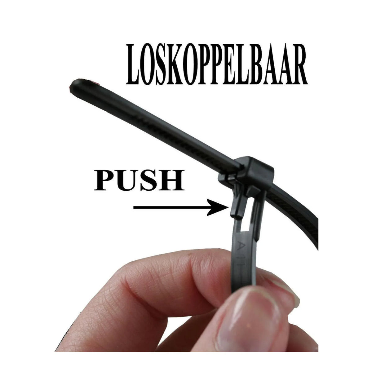 Benson Tools Kabelbinders loskoppelbaar 7.6 x 200 mm 50 dlg zwart