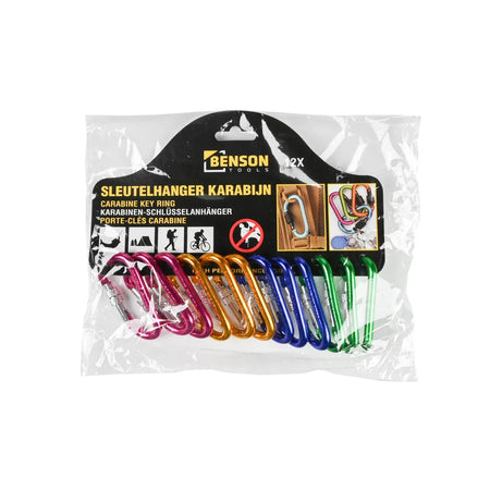 Benson Tools Sleutelhanger karabijn 12 dlg