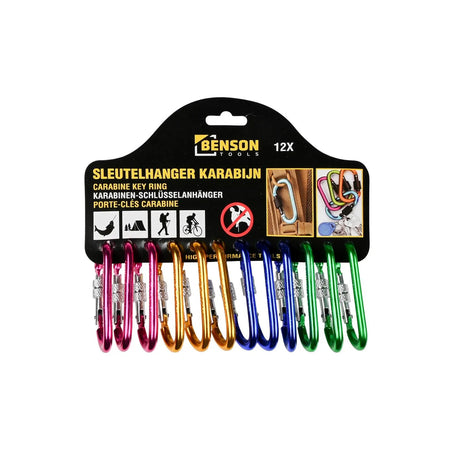 Benson Tools Sleutelhanger karabijn 12 dlg