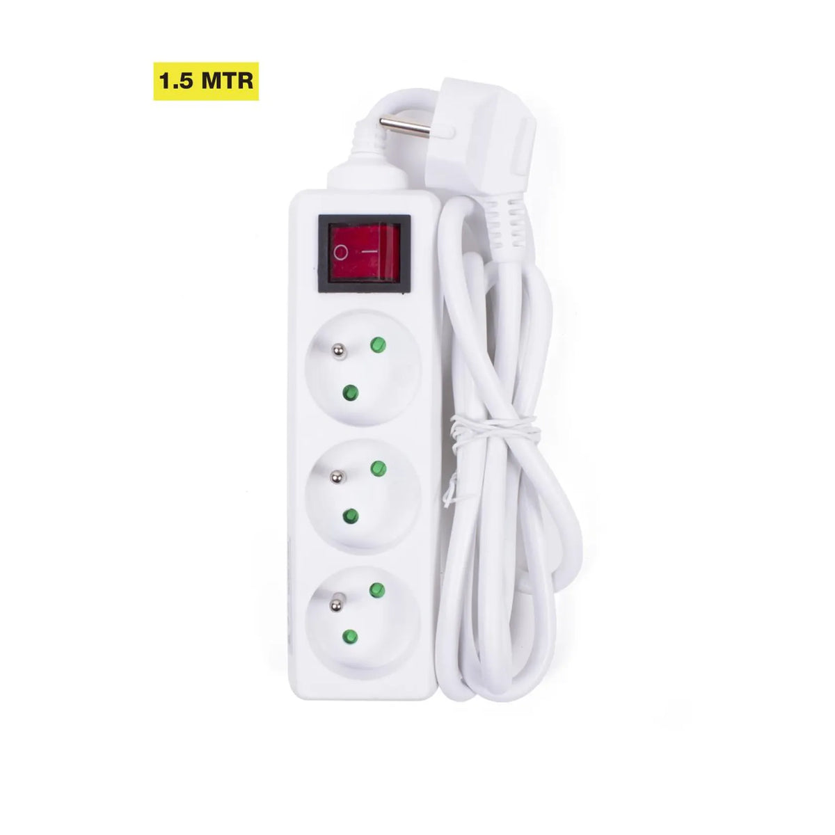 Benson Electric Stekkerdoos type E 3-voudig + schakelaar 1.5 mtr wit
