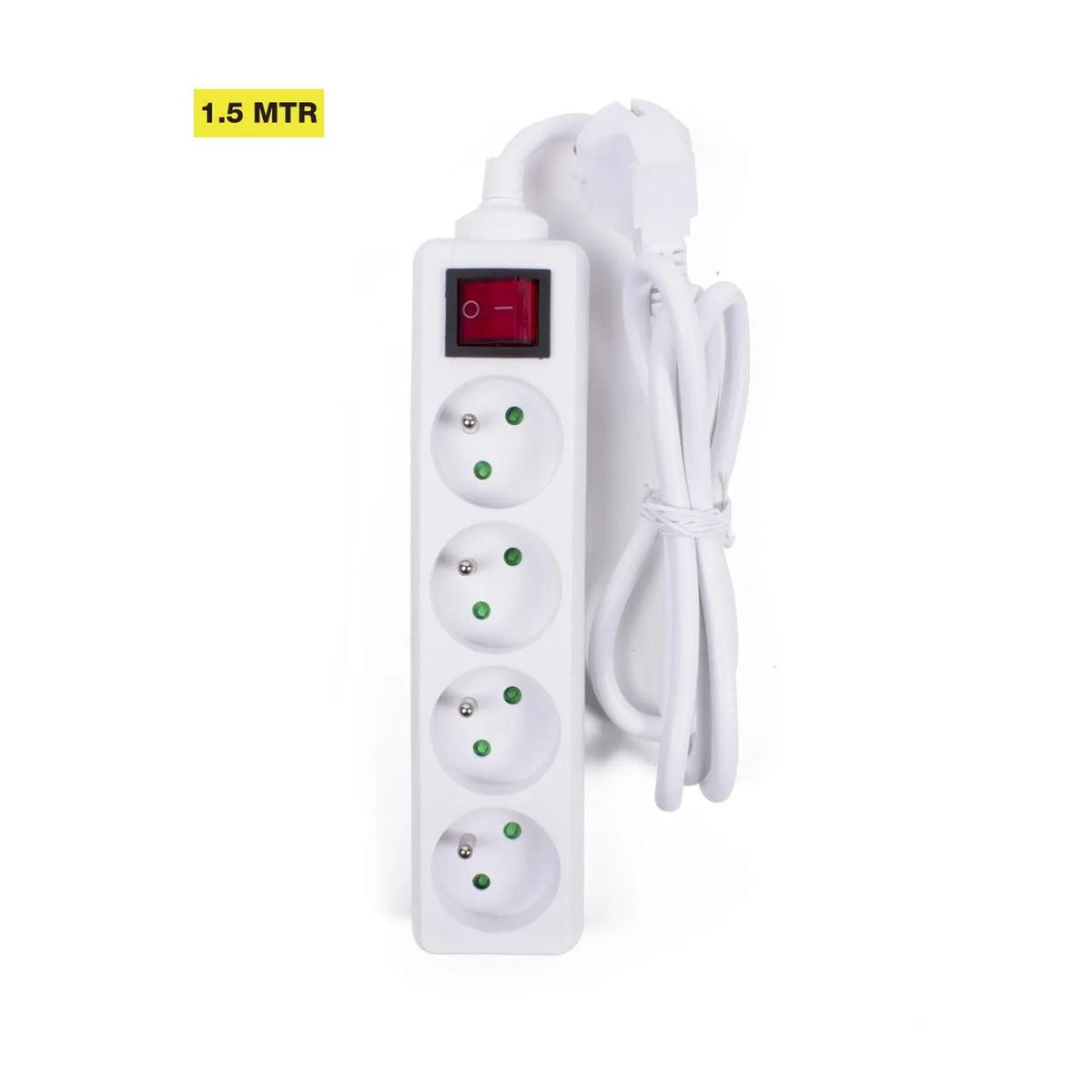 Benson Electric Stekkerdoos type E 4-voudig + schakelaar 1.5 mtr wit