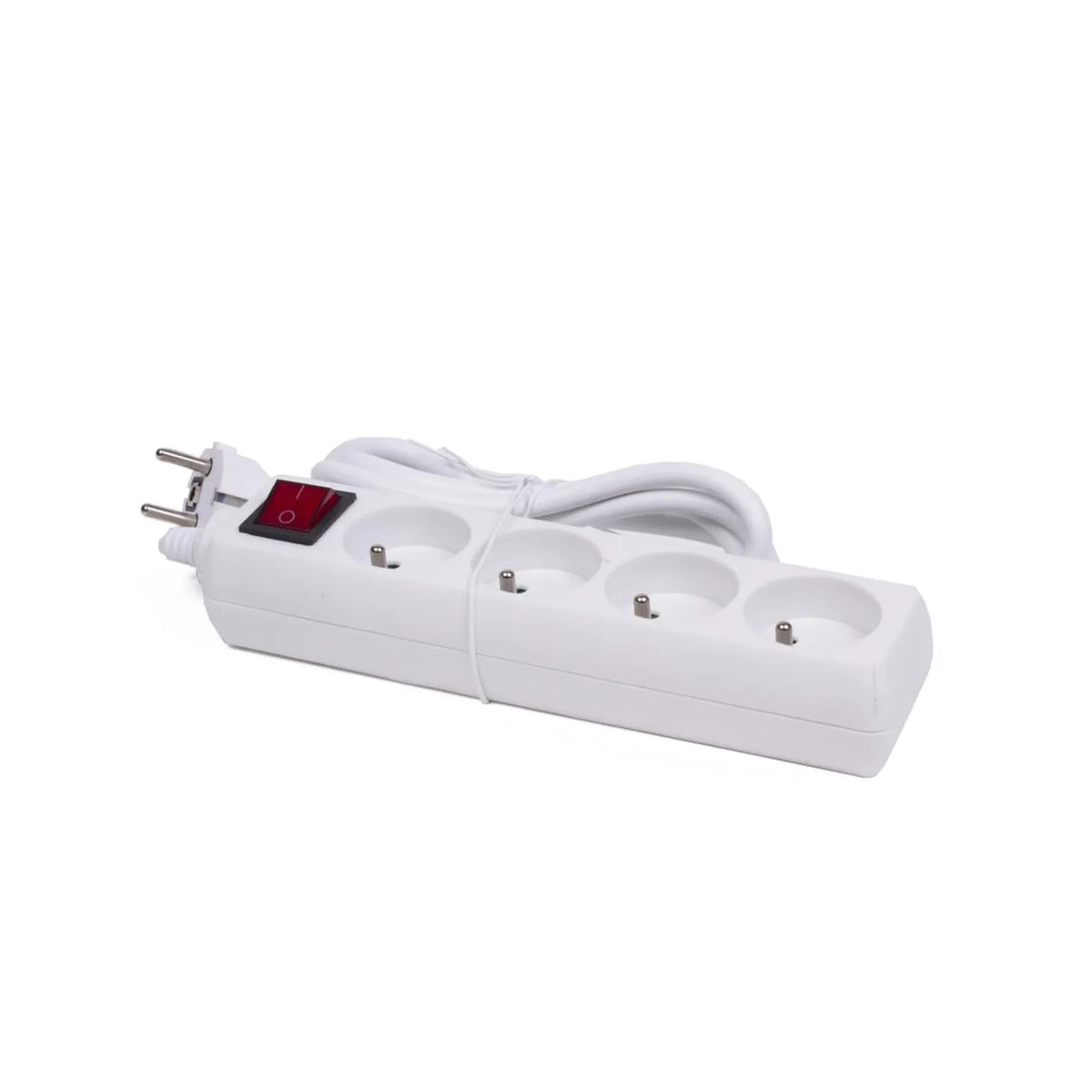 Benson Electric Stekkerdoos type E 4-voudig + schakelaar 1.5 mtr wit