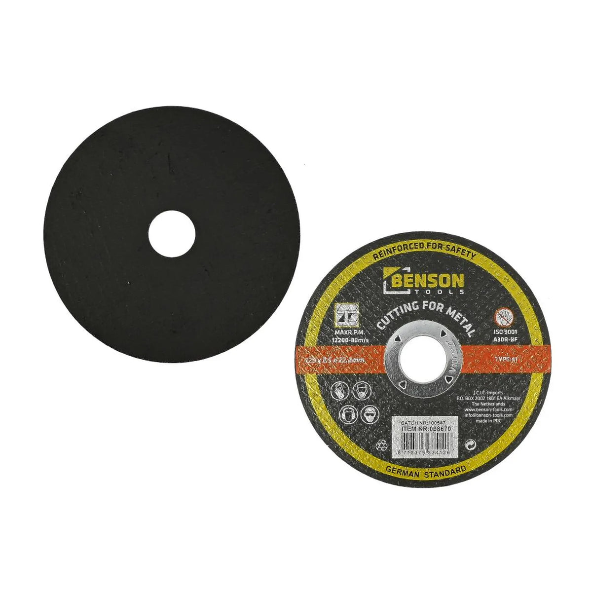 Benson Tools Doorslijpschijf metaal ø125 x 2.5 x 22.2 mm