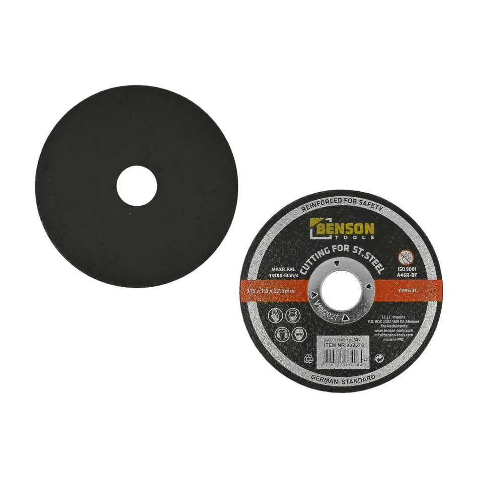 Benson Tools Doorslijpschijf RVS ø115 x 1.0 x 22.2 mm