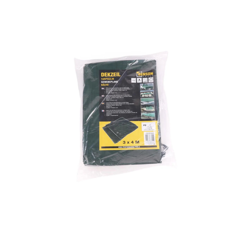 Benson Tools Dekzeil 3 x 4 mtr groen