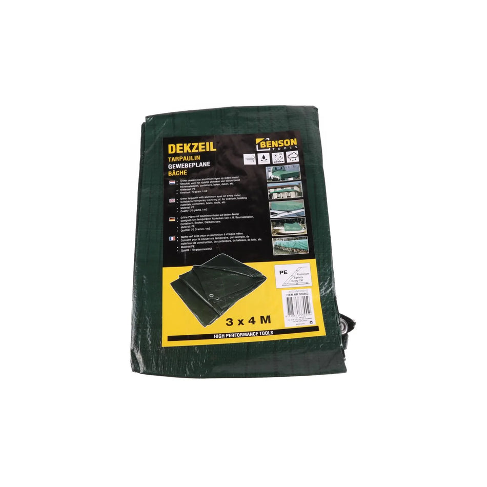 Benson Tools Dekzeil 3 x 4 mtr groen