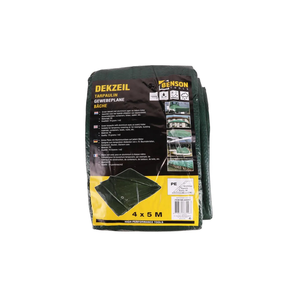 Benson Tools Dekzeil 4 x 5 mtr groen