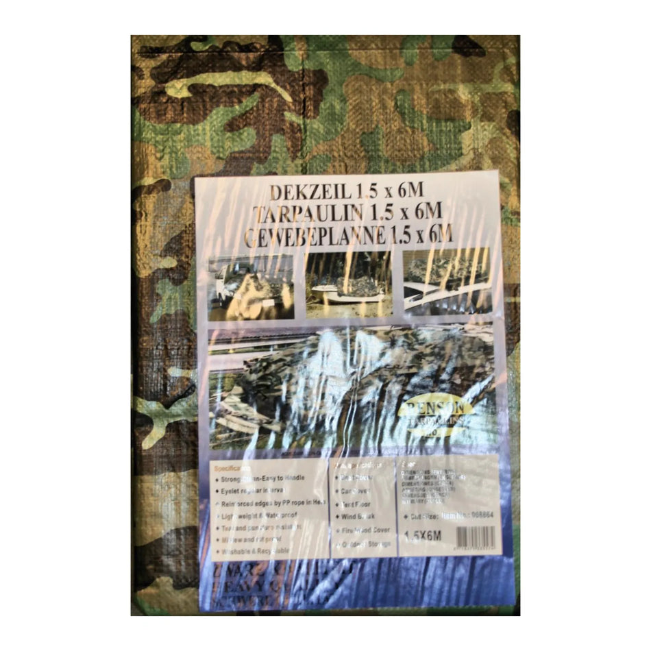 Benson Tools Dekzeil 1.5 x 6 mtr army zwaar
