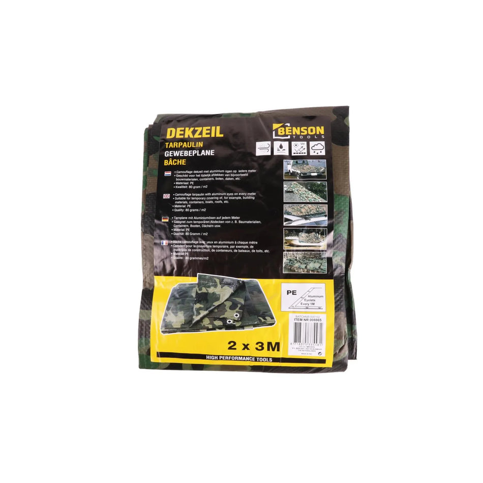 Benson Tools Dekzeil 2 x 3 mtr army zwaar