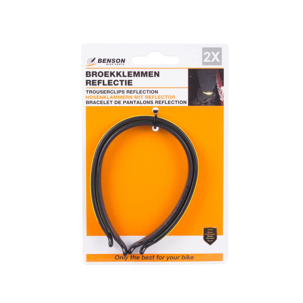 Benson Bike Parts Broekklemmen reflectie 2 dlg