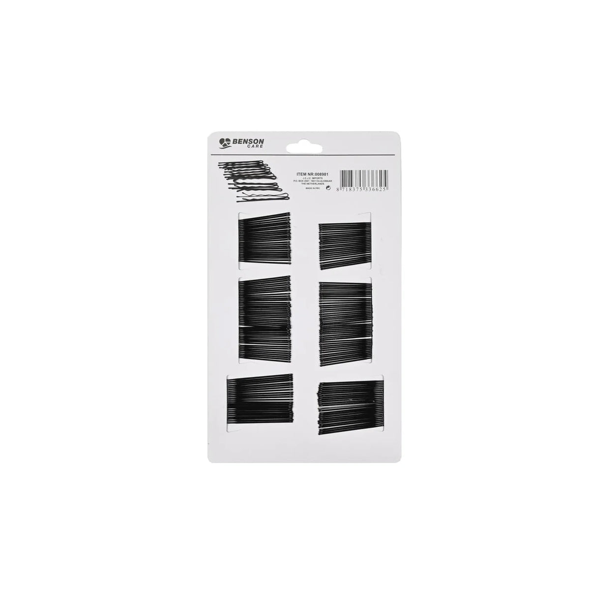 Benson Care Haarspelden 200 dlg zwart
