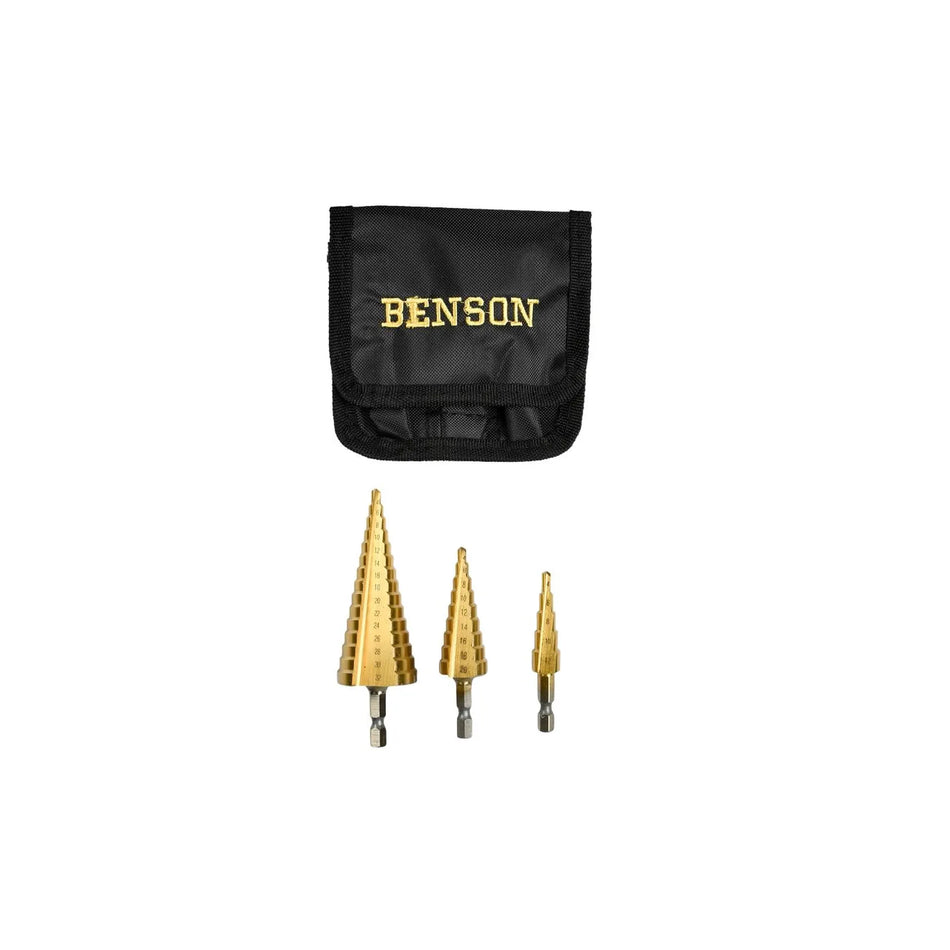 Benson Tools Stappenboorset 3 dlg jumbo HSS tita