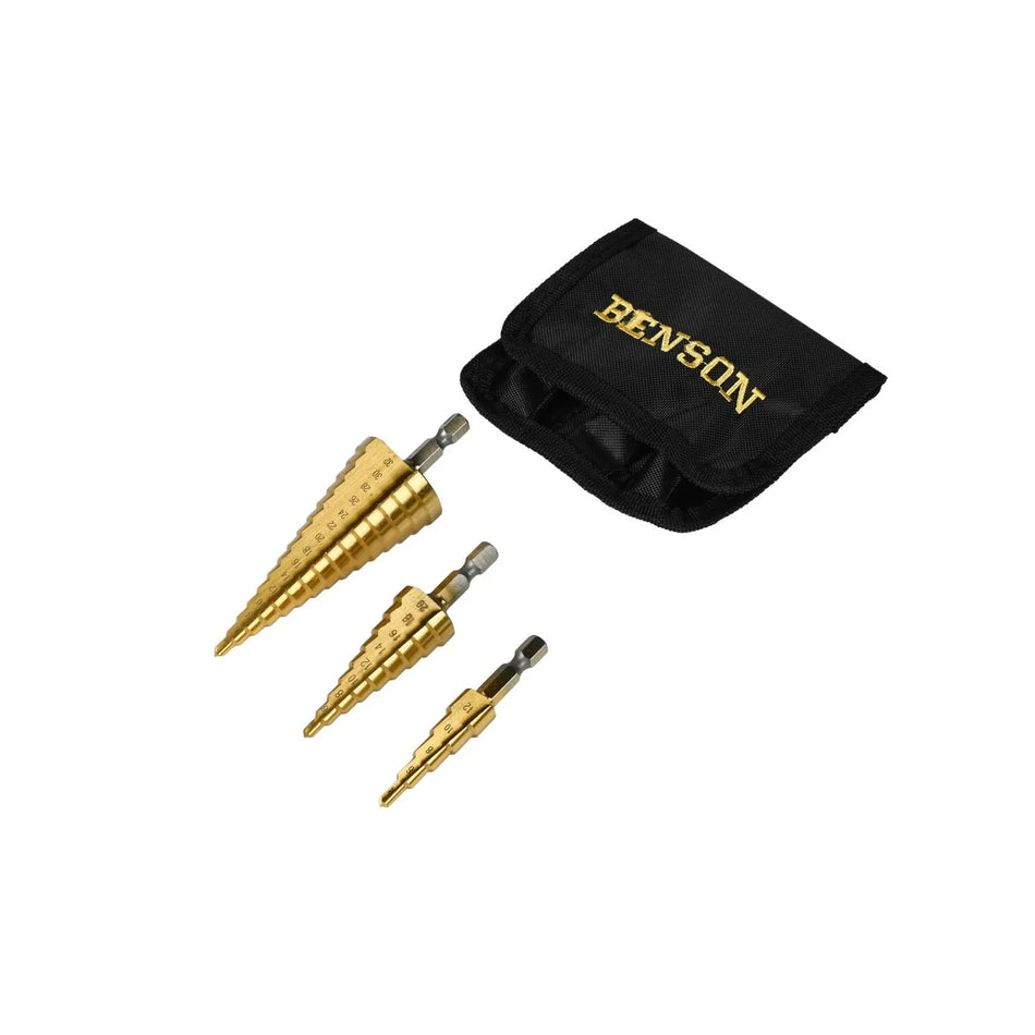 Benson Tools Stappenboorset 3 dlg jumbo HSS tita
