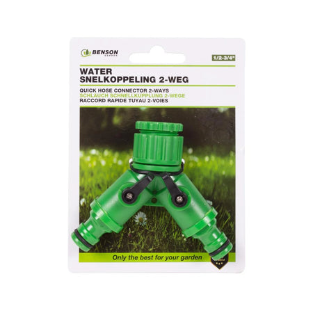 Benson Garden Water snelkoppeling 2-weg 1/2" + 3/4" actie