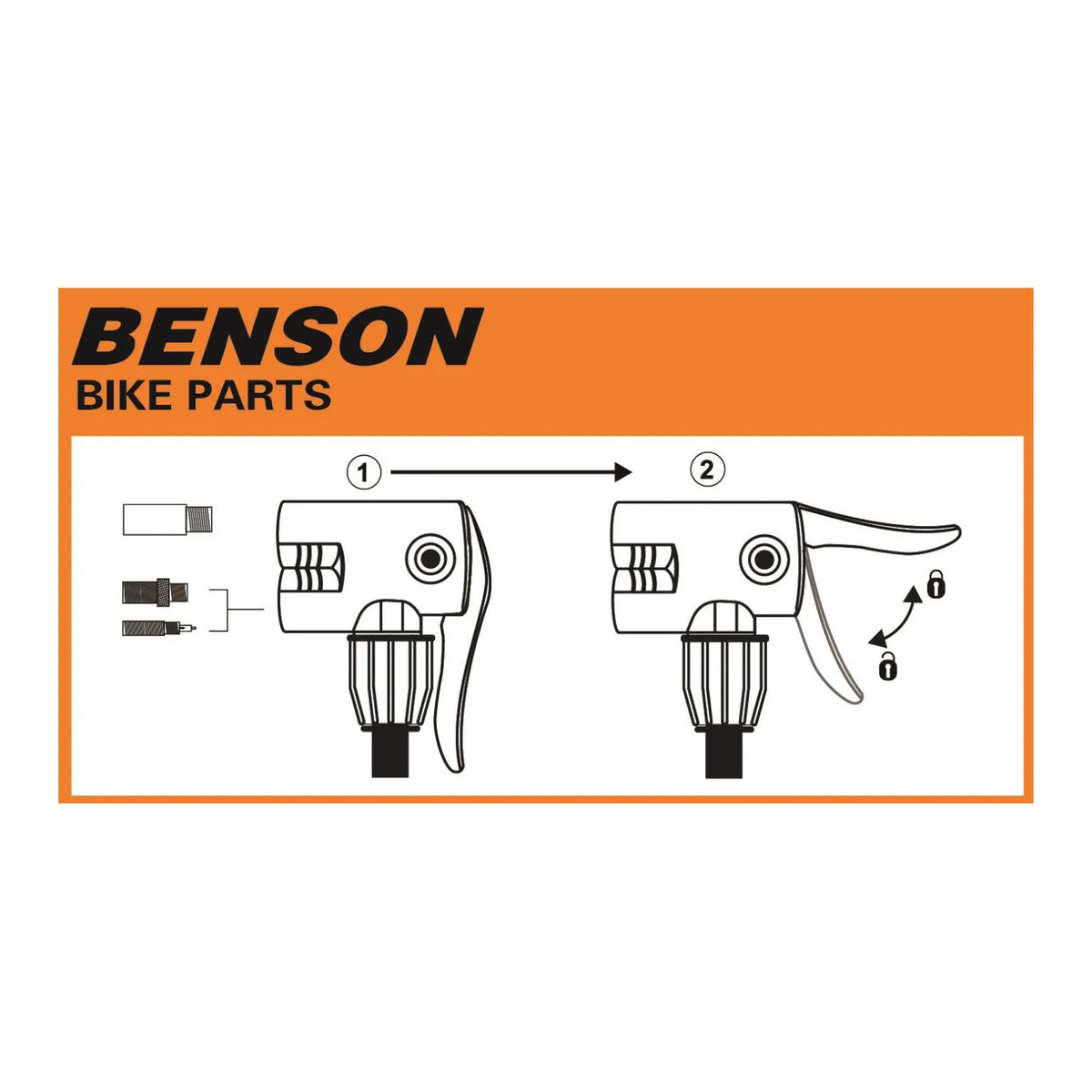 Benson Bike Parts Fietspomp + manometer actie