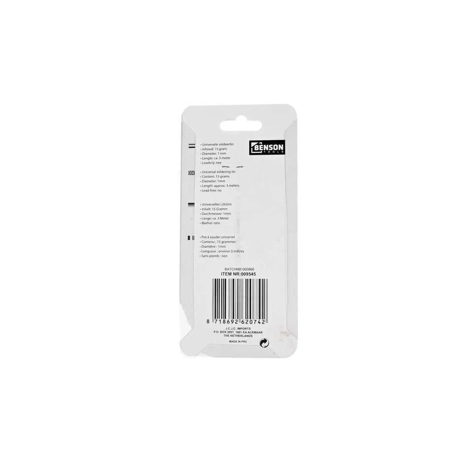 Benson Tools Soldeertin 15 gr ø1 mm