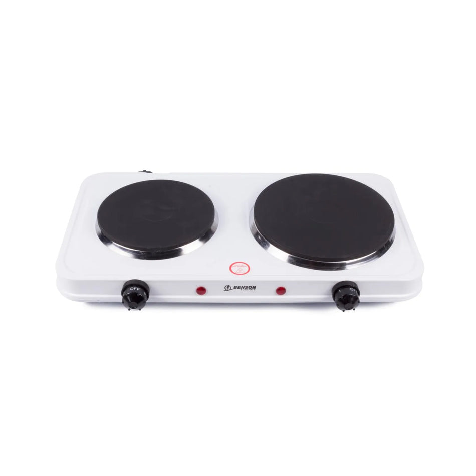 Benson Electric Kookplaat wit dubbel 1000/1500W