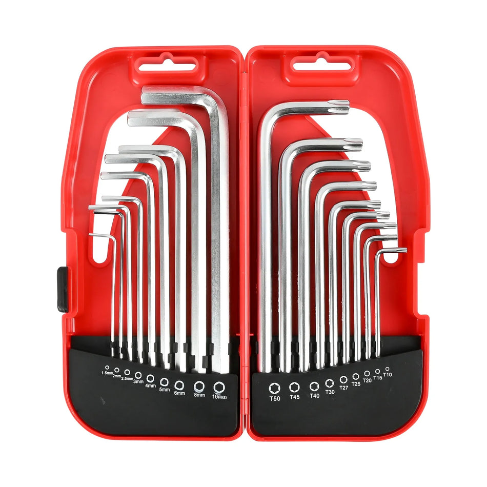 Benson Tools Inbus + torx sleutelset lang 18 dlg profi