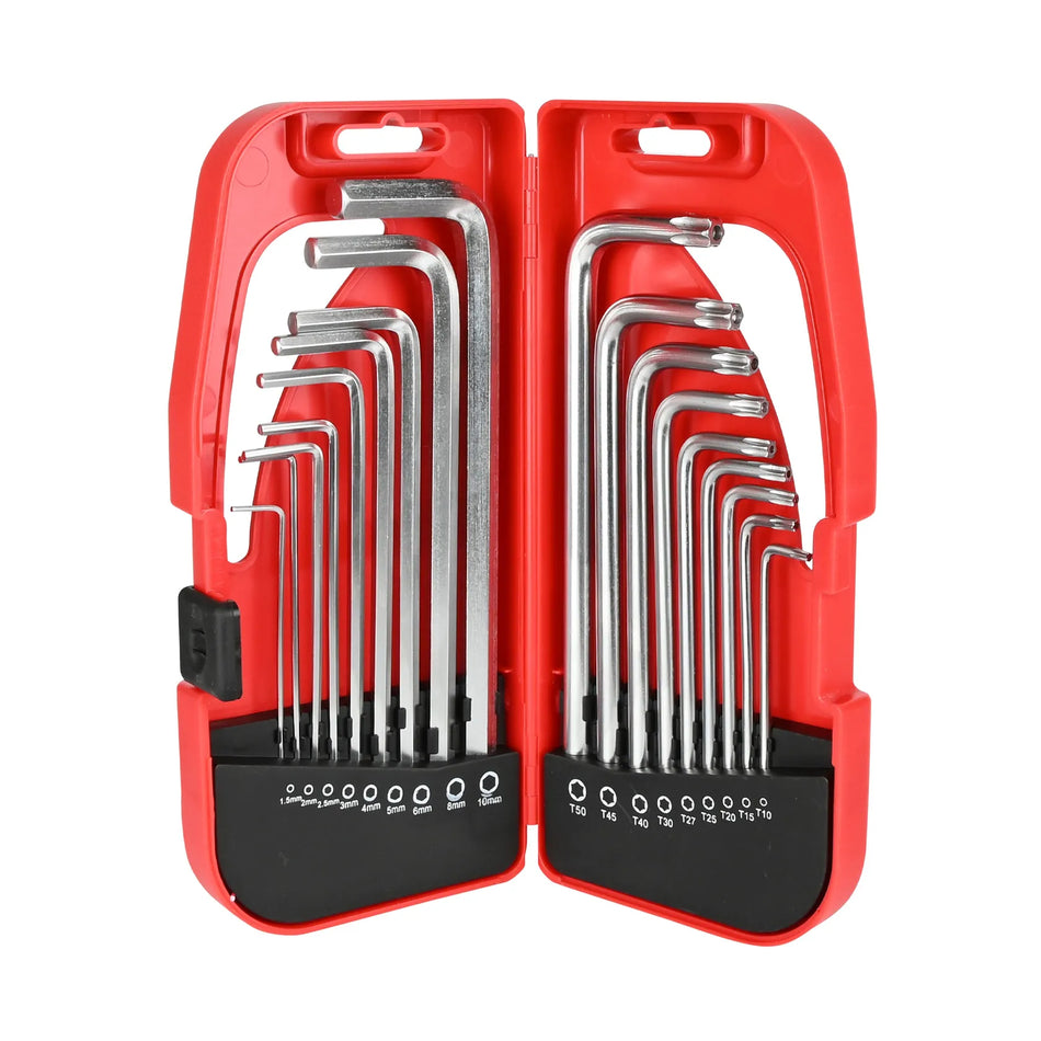Benson Tools Inbus + torx sleutelset lang 18 dlg profi