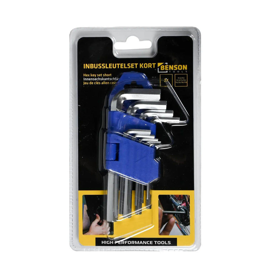Benson Tools Inbus sleutelset kort 9 dlg profi