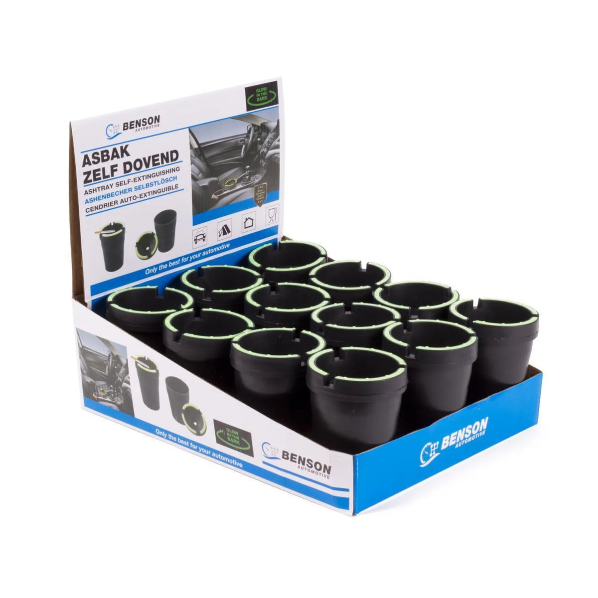 Benson Automotive Asbak zelfdovend glow in dark display