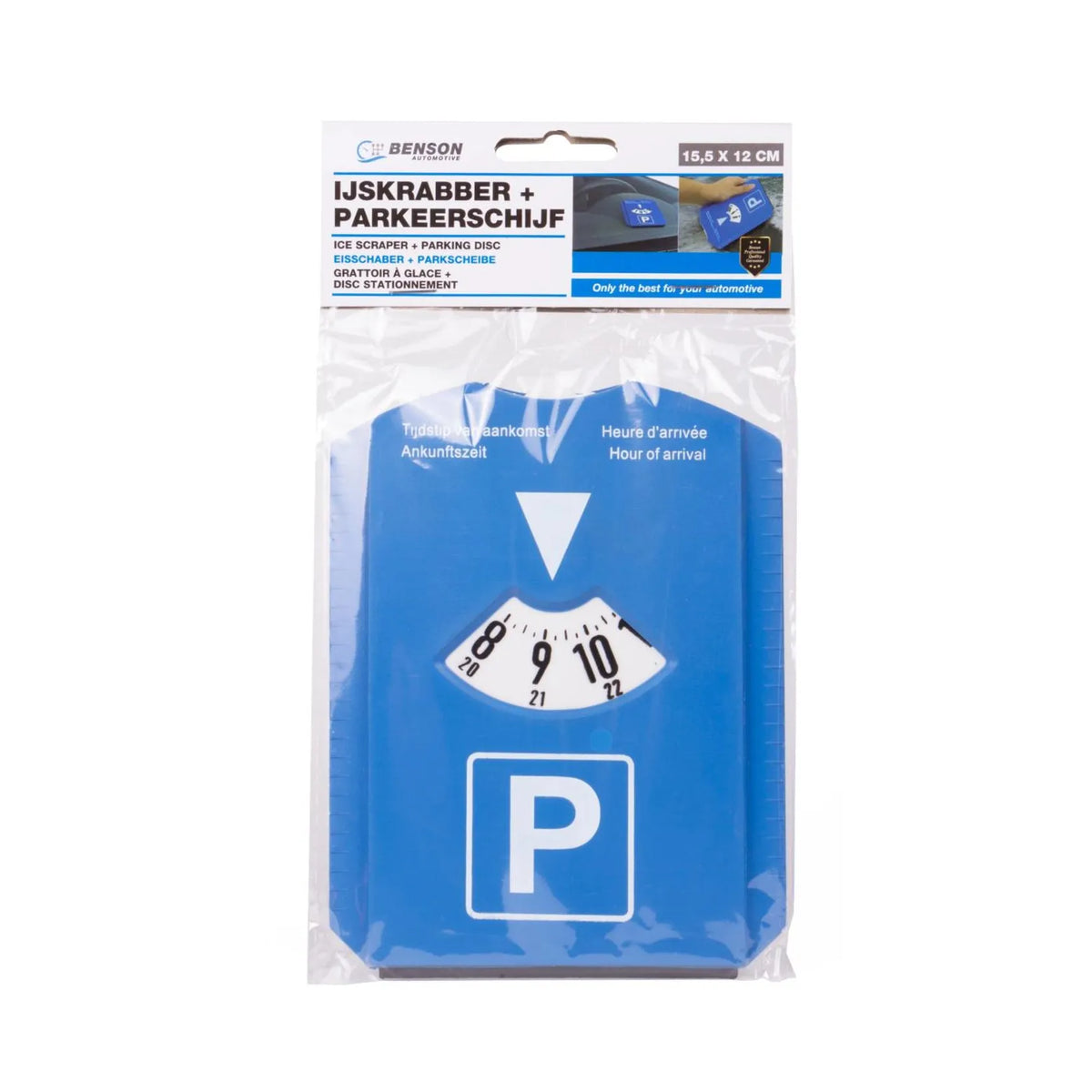 Benson Automotive Parkeerschijf + ijskrabber 15.5 x 12 cm