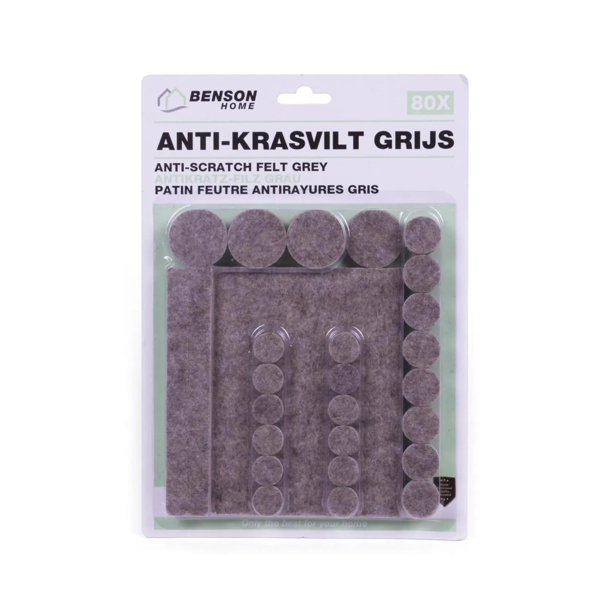 Benson Antikrasvilt set 80 dlg grijs