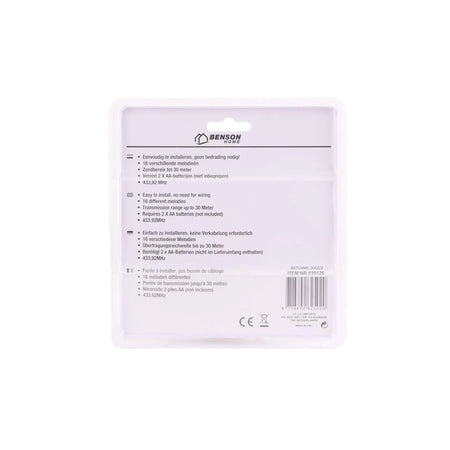 Benson Deurbel draadloos 16 melodieën compact