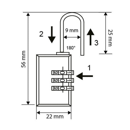Stahlex Hang- cijferslot 22 mm