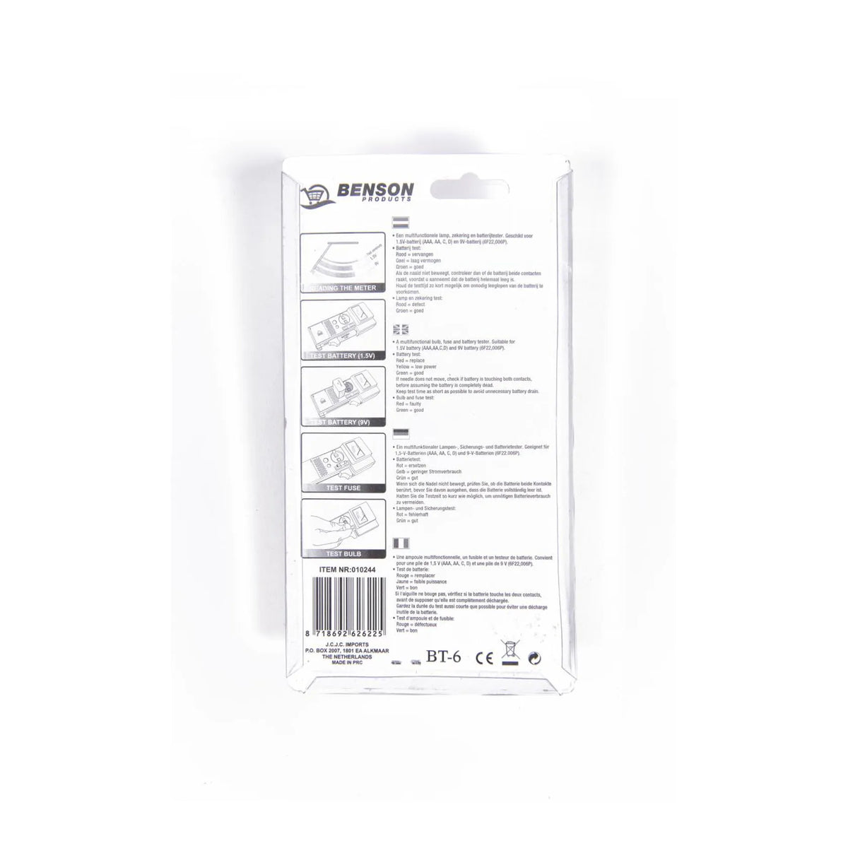 Benson Products Batterij tester multifunctioneel