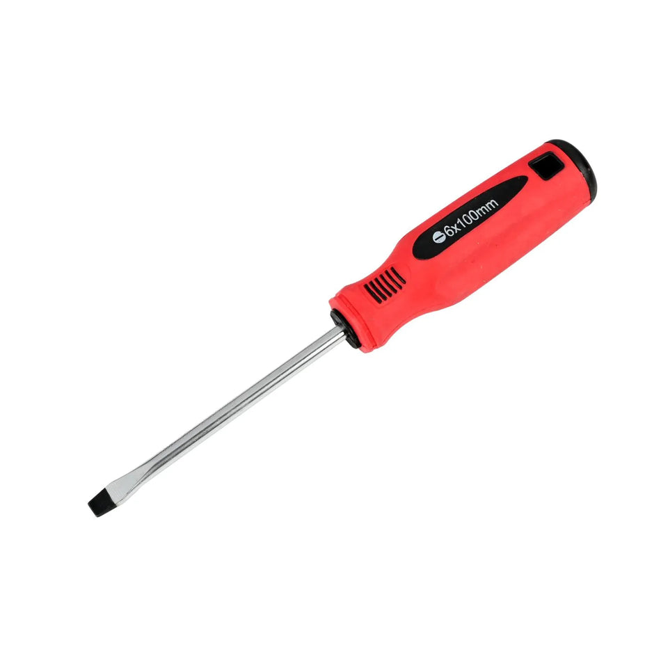 Benson Tools Schroevendraaier plat 6 x 100 rood/zwart Cr-V