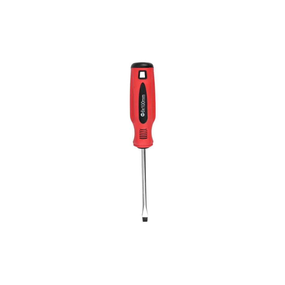 Benson Tools Schroevendraaier plat 6 x 100 rood/zwart Cr-V