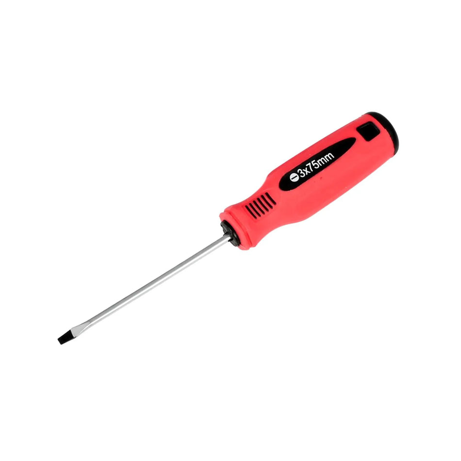 Benson Tools Schroevendraaier plat 3 x 75 rood/zwart Cr-V